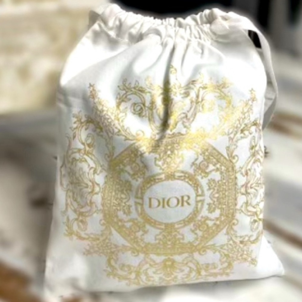 Dior Gold and White Cosmetic Bag